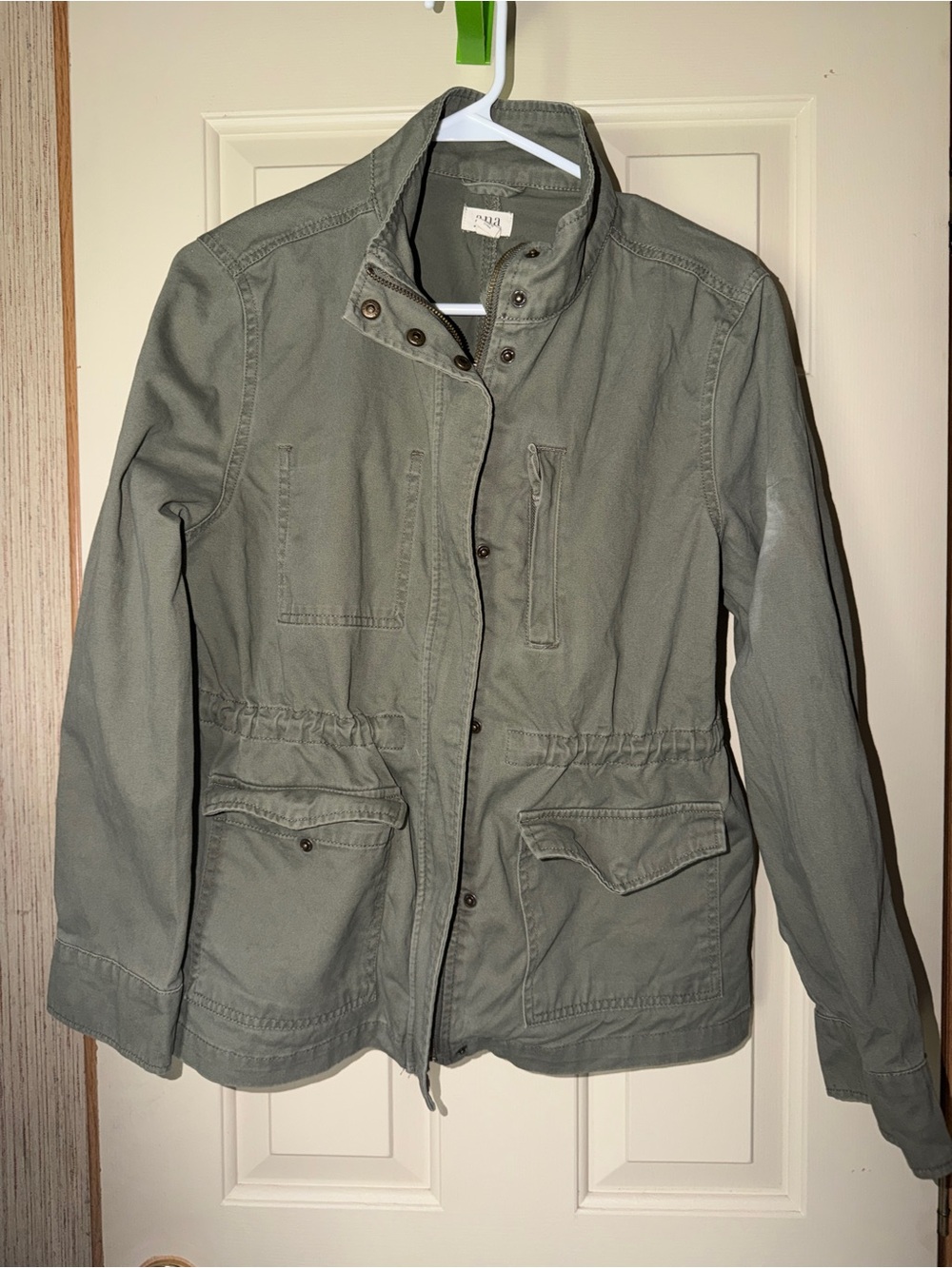 ANA Olive Utility Jacket with Drawstring Waist